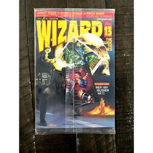 VINTAGE 1992 Marvel "WIZARD GUIDE" #13 - MINT - (2) PROMO PRISMATIC CARDS!